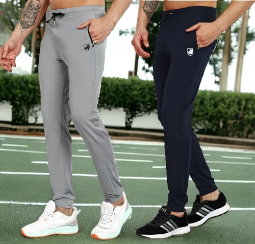 Image of RynoGear Track Pants for Men with Zipper Pockets (Pack of 2)