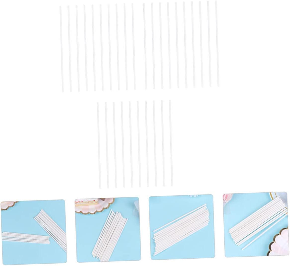 GLEAVI 300Pcs Food-grade Paper Lollipop Sticks Candy Making Bars with Three Options for DIY Chocolate Sugar Lollypop Baking Supplies
