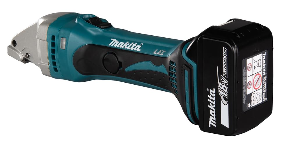 Makita Forbici per lamiere a batteria, 1,6 mm, 18 V, 5,0 Ah, 2 batterie e caricatore in MAKPAC, DJS161RTJ
