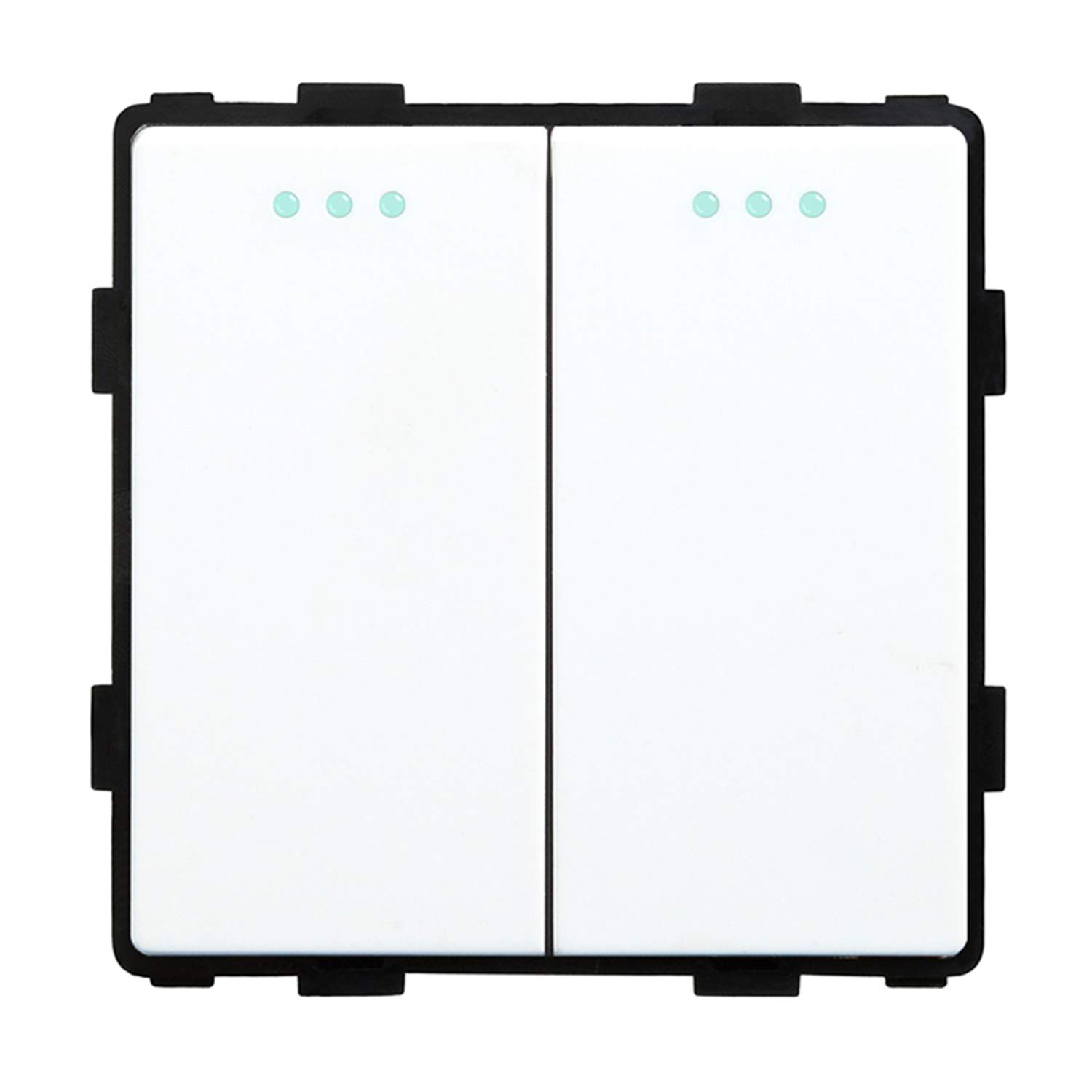 BSEED DIY 86 * 86mm Push Button Switch Functional Insert 2 Gang 2 Way Light Switch White