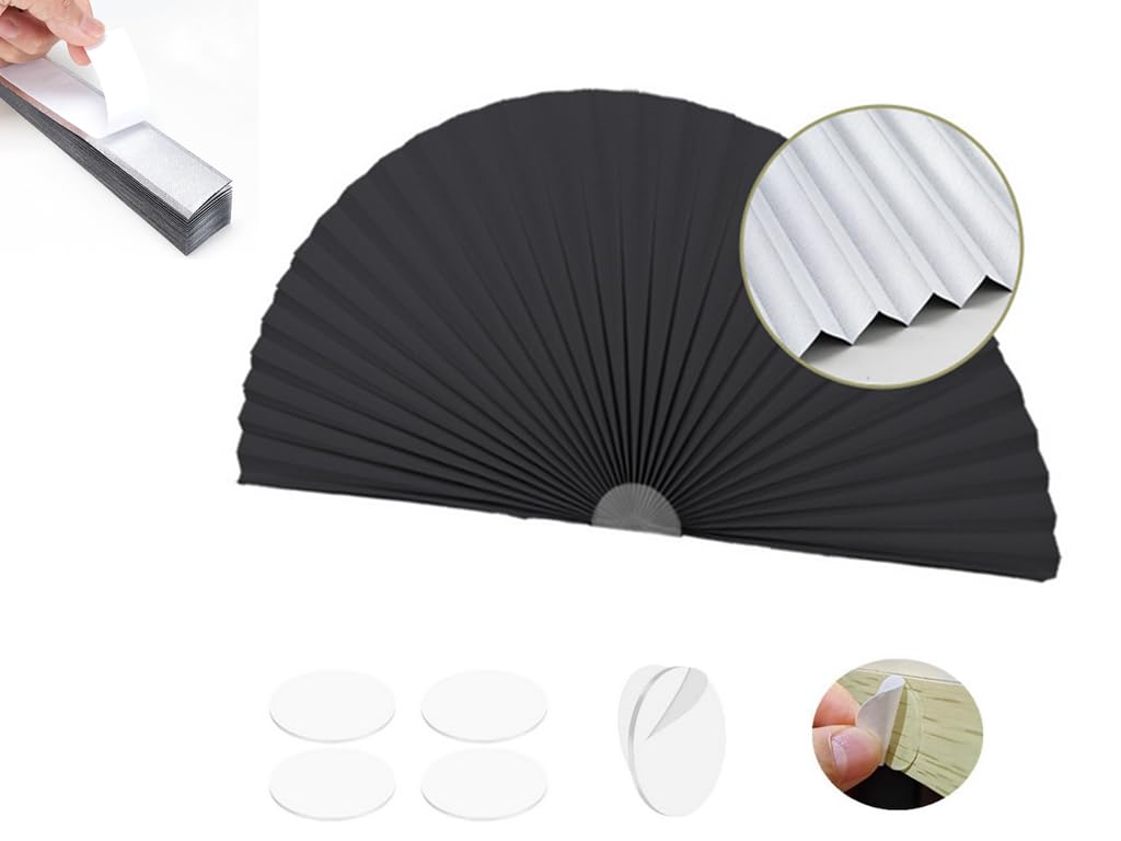 Full Blackout Arch Window Shades Pleated Blinds Non-Woven Arch Blinds Curtains Window Shade Bedroom Living Room Balcony Decor Easy to Install (1, Black, 18inx36in (45cmx90cm))