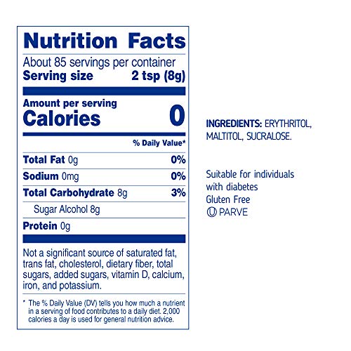 SUGARLY SWEET Zero Calorie Granulated Sweetener with Sucralose, Baking Blend, Sugar Substitute, Sugar Alternative, 1.5 Pound Bag (24 Ounces)