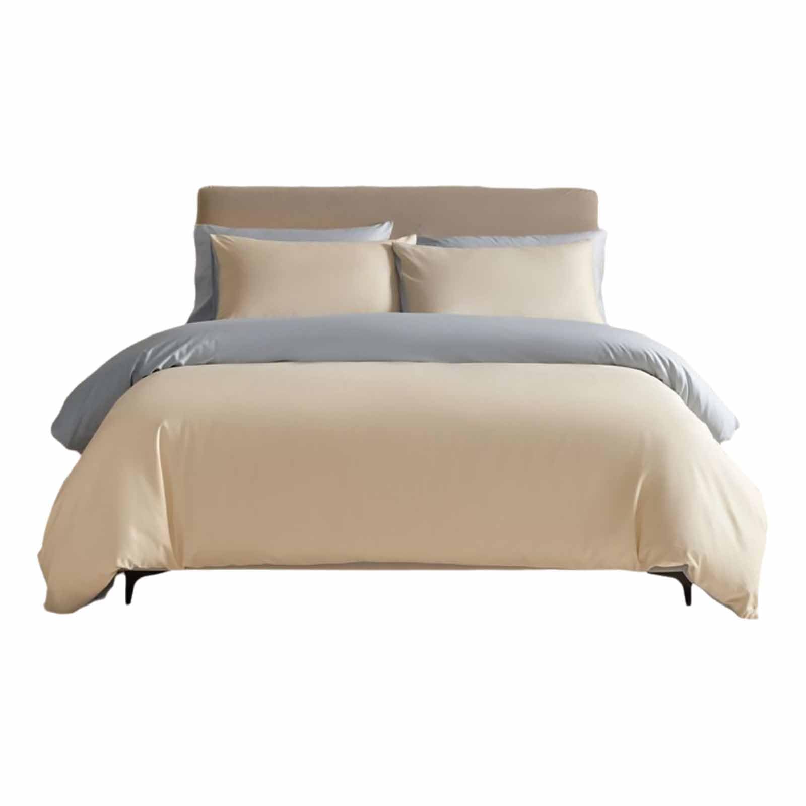 Housse de couette et draps en coton doux pour réguler la température du lit 2 places