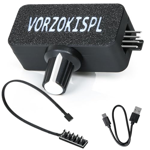 VORZOKISPL Controlador de ventilador PWM de 4 pines de 12 V, divisor de ventilador de 5 vías y kit de concentrador de ventilador para refrigeración de PC, controlador de velocidad de ventilador