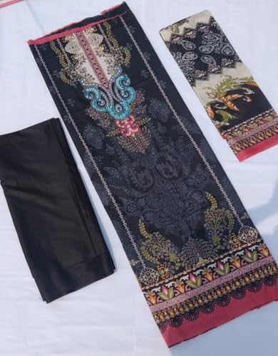 Image of SAMREEN TEXTILE Women's Cotton Floral Printed Unstitched Salwar Suit Dress Material With Dupatta