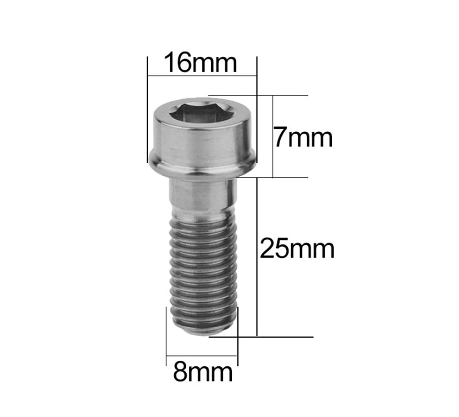 2 pièces M10 X 25mm 1.5mm pas M10 * 25mm 1.25mm pas moto titane Ti boulons vis for Ducati vélo frein cyclisme boulon(25MM P1.5_M10)