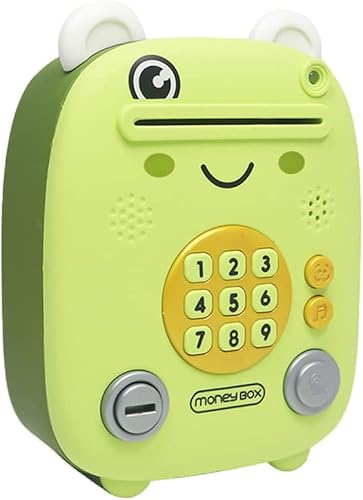 Miniatura 5 de Mersuii Alcancía electrónica tarro de dinero de animales de dibujos animados con mini cajero automático musical para niños banco de dinero de gran