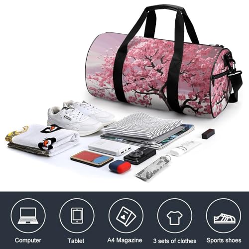 Flower Tree Gym Bag for Men Women, Sturdy Oxford Cloth Travel Bags with Removable Shoulder Strap, Waterproof Duffel Bag for Fitness, Travel, Yoga4