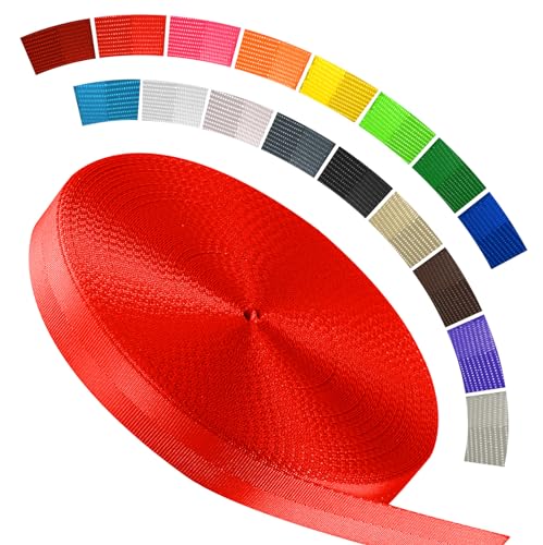 Image of Polyester Webbing Strap 16+Colors - 1 inch&1.5 inch&1.9 inch - 16.5 25 33 55 Yards Heavy Duty Webbing Roll, Flat Webbing Strap for Indoor&Outdoor Gear, Climbing, DIY Crafting, Repairing