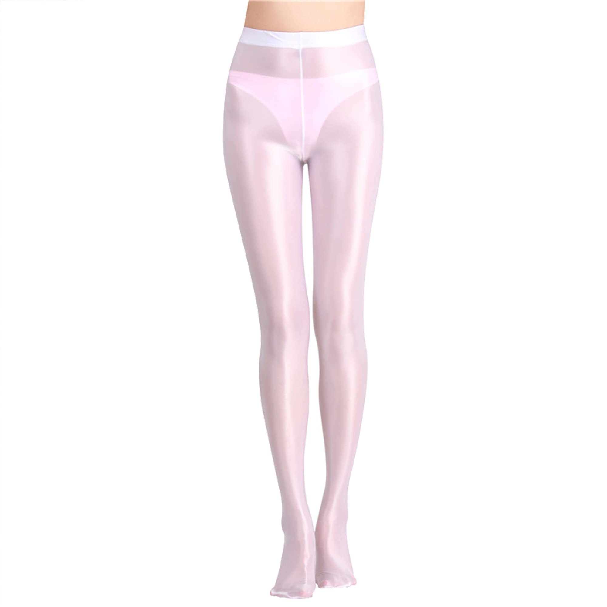 cloudmall Women Sexy Semi Opaque Pantyhose Running Tights Yoga Leggings Oil Shiny Stocking