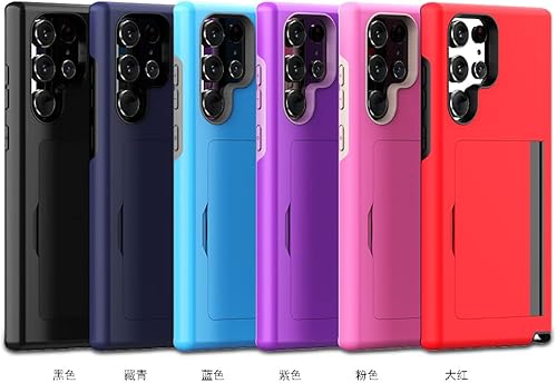 Miniatura 6 de Funda para Samsung Galaxy S23 Ultra con tarjetero, ranura para tarjeta de crédito, funda protectora tipo cartera - gris