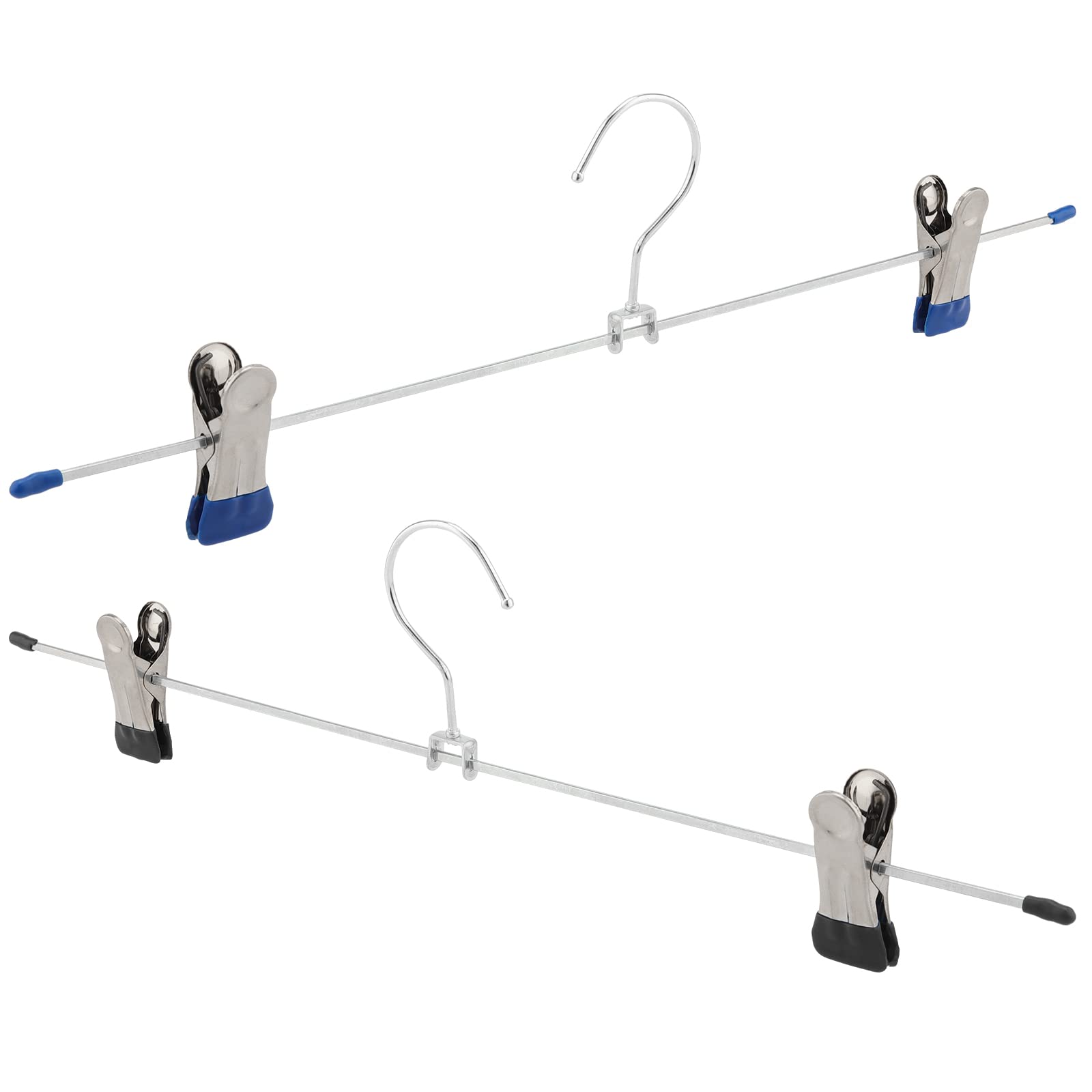 NGOSUET - Grucce per pantaloni in metallo, 30 pezzi, 40 cm, con clip regolabili, grucce per pantaloni, calze e gonne