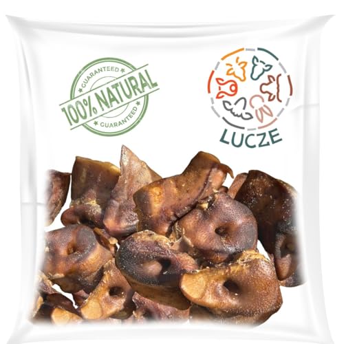 Getrocknete Schweineschnauze, Schweinenasen für Hund 1kg, natürlicher Kausnack Hund, proteinreich & leicht verdaulich, Einzelfuttermittel ohne Getreide & künstliche Zusätze von Lucze