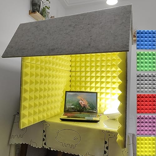 Cabina de sonido portátil, cubo de aislamiento para micrófono, cubierta insonorizada para escritorio, para estudio en casa y grabación de música (Gris 80)