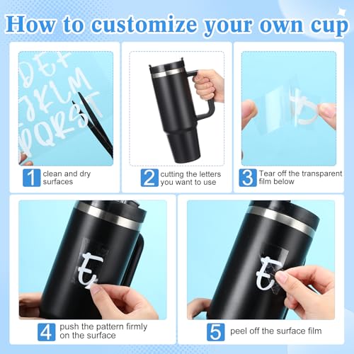 Calcomanías de vinilo texturizado DTF UV de alta resistencia para vasos y termos 3