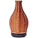 SALKING Diffusore di Oli Essenziali, Rattan di bambù Diffusore di Aromi, Aromaterapia diffusore, Ultrasuoni Umidificatore con 7 Colori LED Luce Notturna, Profumazione Ambiente Senza BPA