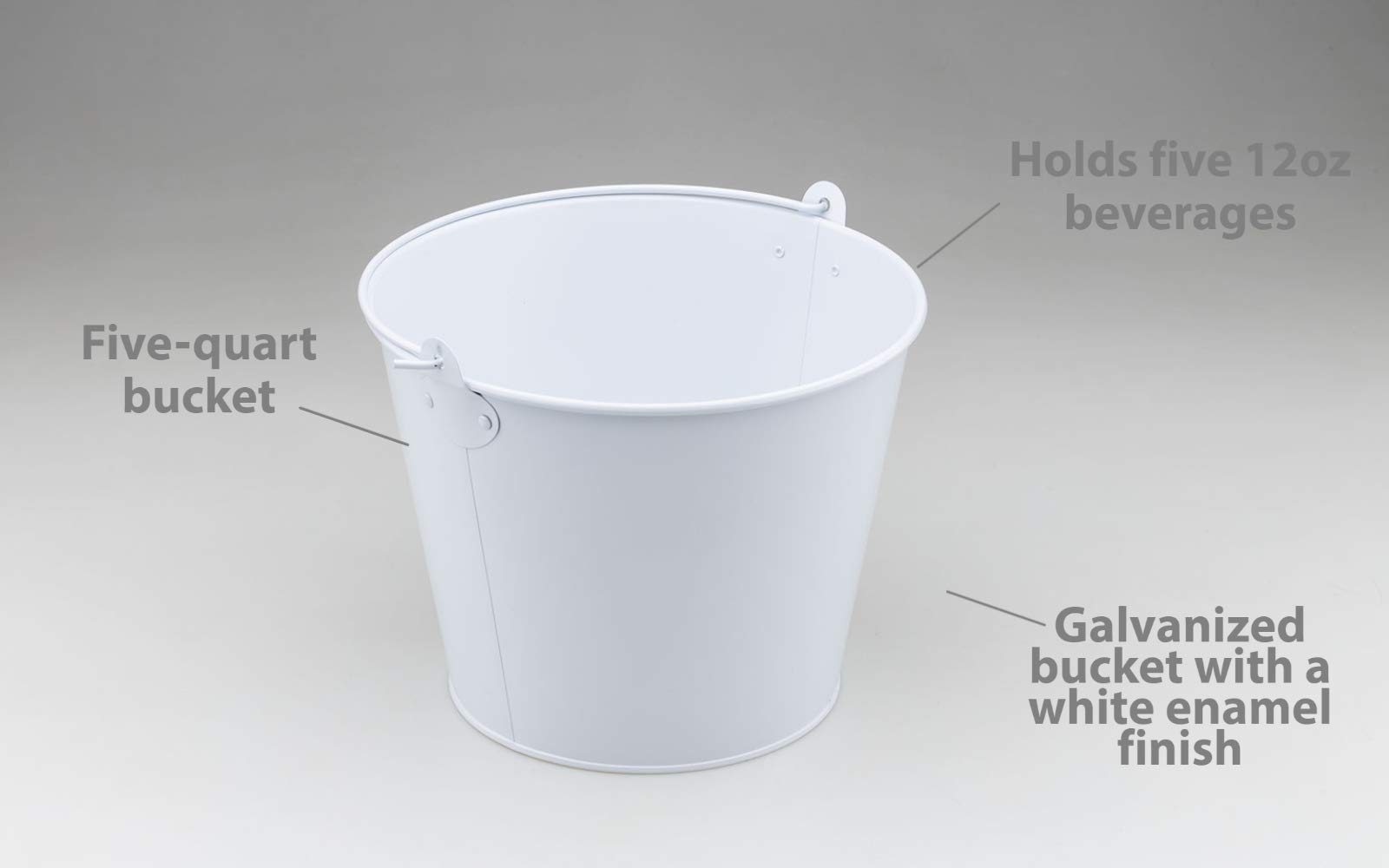IMC Metal Galvanzied Ice Bucket | Large | White | 5-Quart | Perfect for Parties and Tailgates