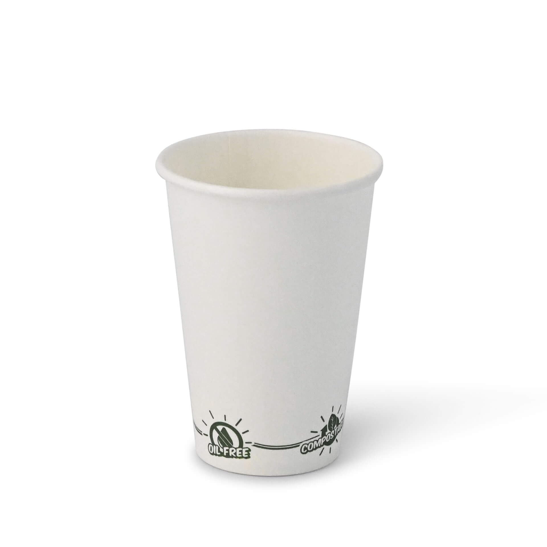 BIOZOYG 1000x vasos desechables 180 ml / 7.5 oz blanco con motivo medioambiental - vasos cafe sin plástico y con materiales sostenibles - vasos cafe desechables