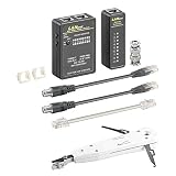 Set-Angebot 2-teilig : Anlegewerkzeug LSA + Cat 5/6, ISDN, BNC - Netzwerk-Tester, Leitungstester mit diversen Adaptern und Schutztasche