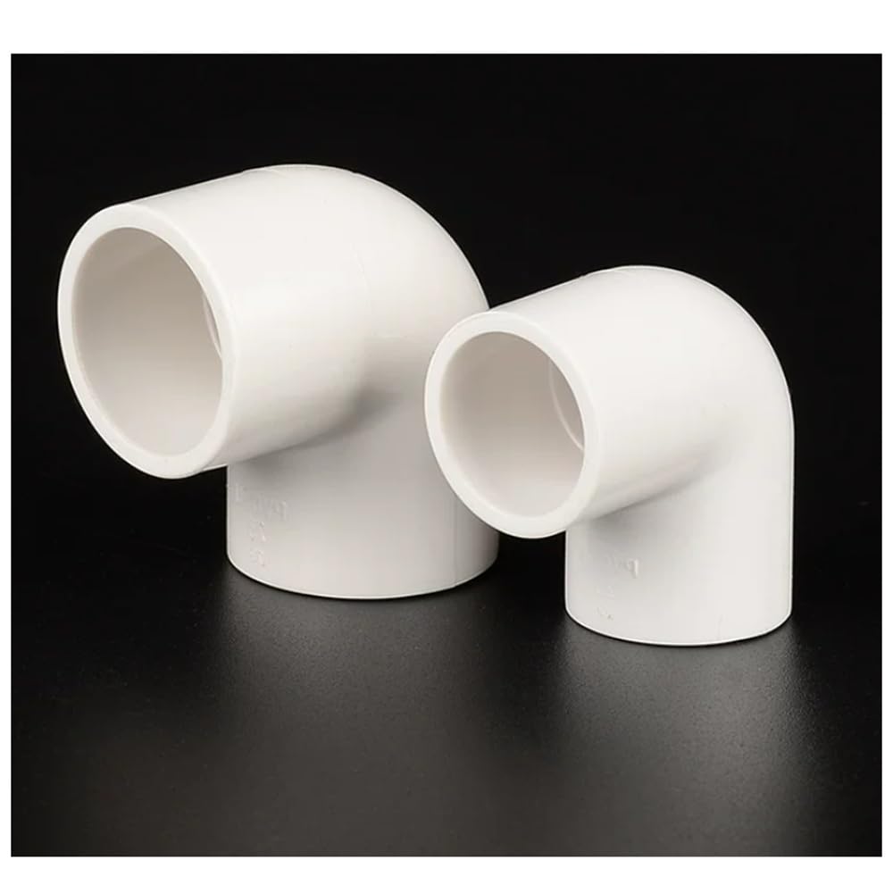 PVC Elbow Water Pipe Fittings, 90° Water Right Angle Bend Joint Fish Tank Fittings 20-50mm White 1-10pcs(10pcs,I.D 20mm)