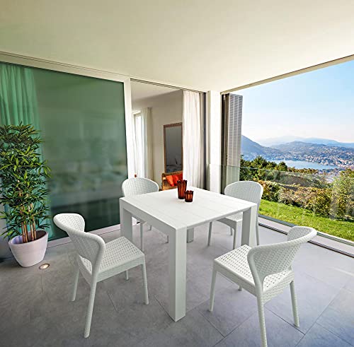 Compamia Vegas 55" Extendable Patio Dining Table In Dark Gray, Commercial Grade #TOP1