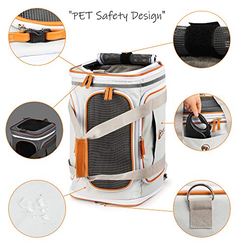 Petcious Airline Approved Pet Carrier Backpack Under Seat, Soft Unique Dog Purse Travel Carriers Backpacks For Hiking Camping Outdoor, Tote Front Expandable Bag For Small Puppy Dogs In Airplane Car #TOP4