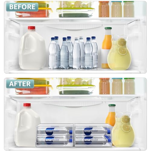 Sorbus Water Bottle Organizer for Fridge with Lid – Holds 9 Bottles – Stackable Drink Organizer for Refrigerator, Pantry, or Countertop – Clear BPA-Free Plastic Bottle Storage Holder by Sorbus - Image 5
