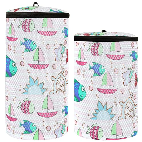 Borsa per scarpe per lavatrice set di 2 sacchetti per da lavanderia borsa per per motivo: pesce rosso oceano Cartoon Oceano 1 size