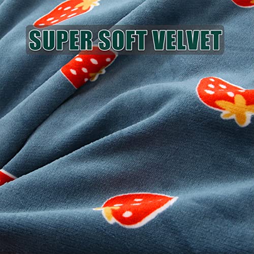 Mengersi Floor Pillows For Girls,Velvet Pillow Bed Floor Lounger Cover,Sleeping Mat For Kids Teen Toddler,Pillow Lounger For Reading Playing Games Party,Requires 5 Pillows (King,Strawberry) #TOP7