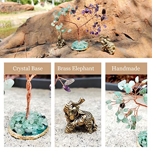 Amequoise Elephant Statues With Crystal Tree, Brass Lucky Elephants With Money Tree For Positive Energy And Luck #TOP3
