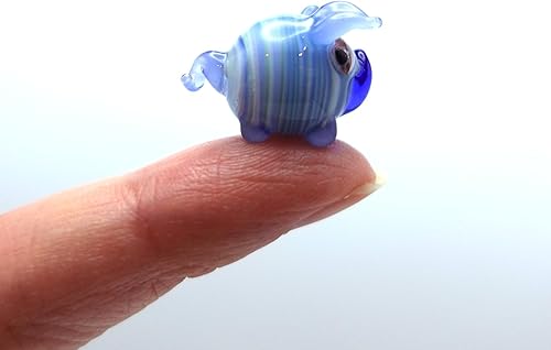 Miniatura 14 de Figurita de Cerdo en Miniatura de Cristal – Figura de Animal de Cristal Soplado Hecha a Mano – Linda Escultura de Cerdo Coleccionable – Decoración