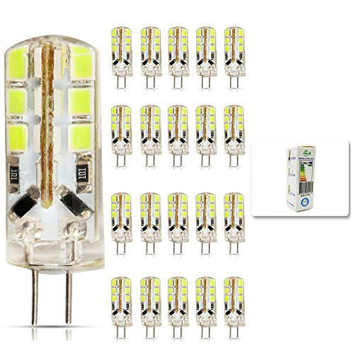 Mengjay® 20 lampadine a LED 3 W G4, ricambi per lampade alogene da 30 W, DC 12 V, 260 lm, colore bianco freddo, 6000 K, angolo del fascio 360°