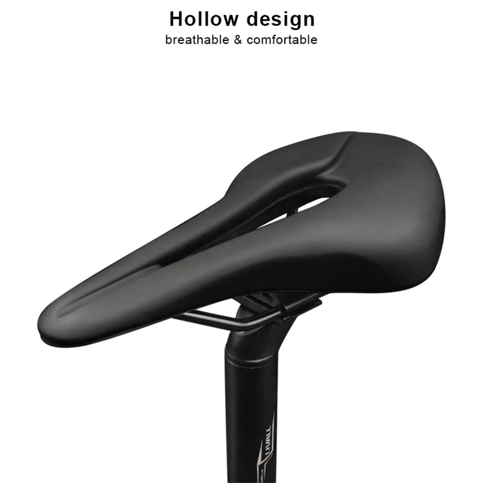 Selle VTT / Route Creuse Respirante - Noire, Coussin Ergonomique, MTB