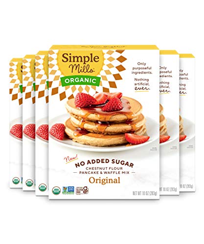 Image of Simple Mills No Added Sugar Pancake & Waffle Mix, Original - Gluten Free, Plant Based, Paleo Friendly, 10 Ounce (Pack of 6)