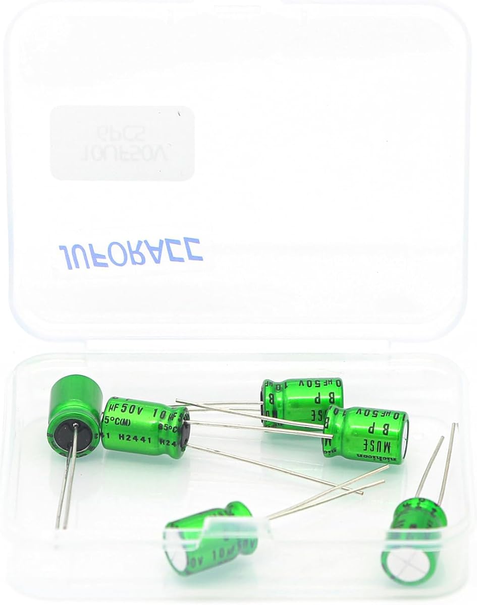 6PCS 50V 10uF HiFi Audio Electrolytic Capacitors with Muse BP ES Bi Non Polar Nonpolar Bipolar Low ESR for Home Appliances