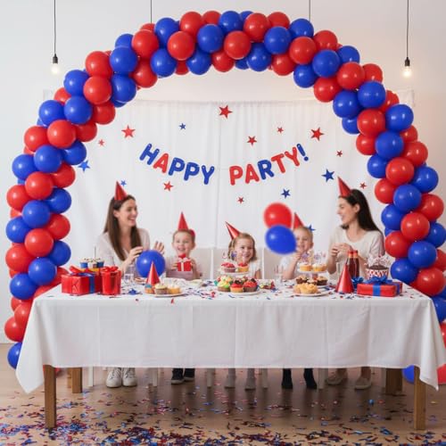Image of TNWBA Latex Balloons 100 pcs 12 inch, Red and Blue latex Balloons, birthday party decoration