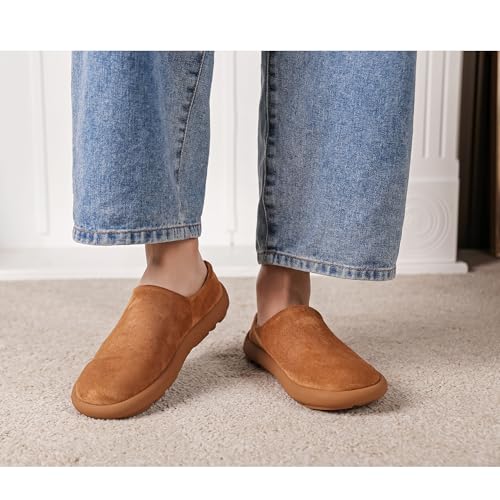 Image of LCQL Men Breathable Slides Slipper Leather Mules and Clog Summer Outdoor Indoor Flat Loafers Size 7-12