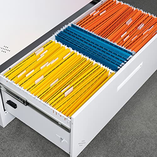 Tenozek Lateral Filing Cabinet For Legal/Letter A4 Size, Large Deep Drawers Locked By Keys, Locking Wide File Cabinet For Home Office, Metal Steel (White, 3 Drawer) #TOP5