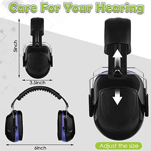 4 Pack Nrr 28Db Safety Ear Muffs, Foldable Noise Reduction Safety Ear Protection Adult Noise Cancelling Earmuffs For Shooting (Red And Blue) #TOP3