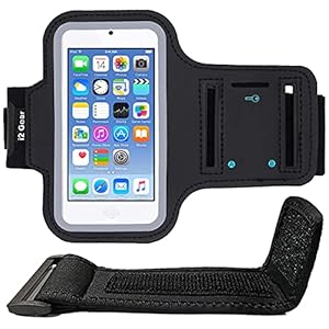 i2 Gear Armband for iPod Touch 7th, 6th and 5th Generation with Armband Extender Black