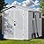 Greesum 6x8FT Plastic Outdoor Storage Shed with Floor, Resin Sheds with Lockable Double Door, Windows & Vents, All-Weather Tool Sheds for Garden, Backyard, Patio, Light Gray