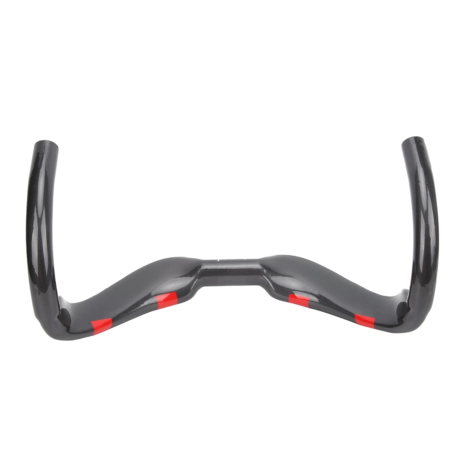Manillar de Bicicleta de Fibra de Carbono, Manillar Curvado Ultraligero para Bicicletas de Carretera, Diseño Ergonómico para Reducir la Resistencia al Aire, Manillar de Fibra de Ca (Roja)
