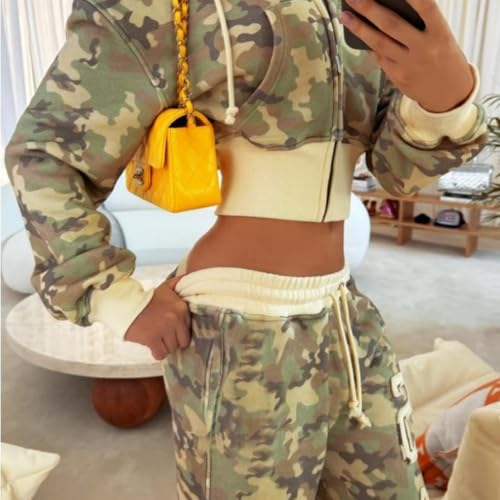 Camouflage Vintage Graphic Zip Hoodie Oversized Streetwear Casual Long Sleeve Pullover Vintage Art Print Hoodie3