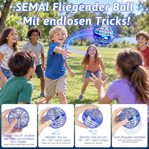 Miniatura 3 de Semai Bola Voladora, Bola Voladora Para Niños, Juguete Para Niños A Partir De 6 Años Con Luz Led, Bola Flotante Controlada A Mano Regalos Para Niños Niñas De 6 A 12 Años