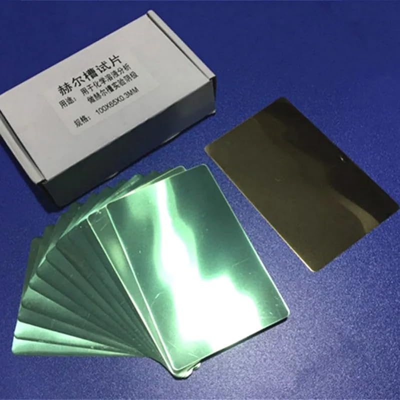 Mosiężna płytka katodowa do testowania kadłuba - 10 sztuk, 100 mm x 65 mm x 0,3 mm, idealna do analizy roztworów chemicznych