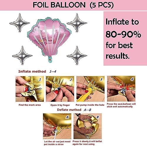 Image of Party Propz Mermaid Theme Birthday Decoration Kit For Girls - 55 Pcs, Birthday Decoration Items For Girl, Kids | Mermaid Foil Balloons, Metallic Balloons, Cake Toppers