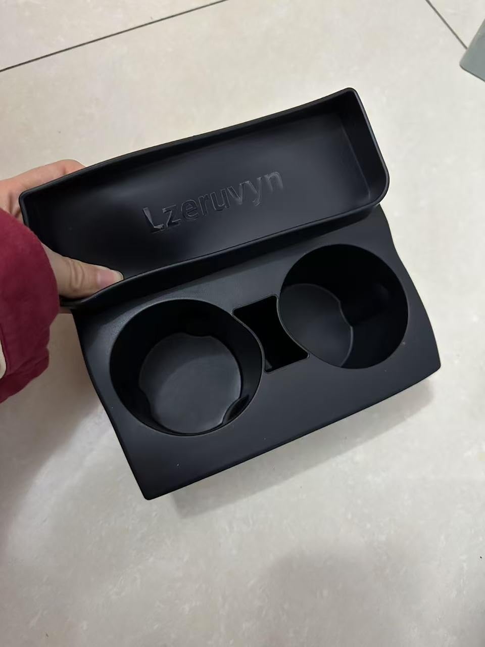 Upgraded Center Console Cup Holder Insert Key Card Holder & Storage Design Washable Silicone Anti Dust (Black)