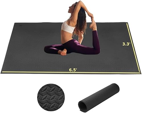 Japard Tapete de yoga grande, 7' x 3', 78" x 39" x 14", 0.276 in extra grueso piso de entrenamiento en casa, hombres y mujeres, almohadilla de