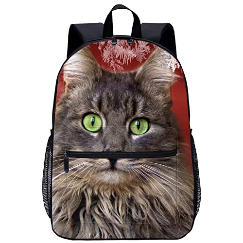 Mochila escolar de gato 3D para niños y adultos bolsa ligera de 45x30x15cm