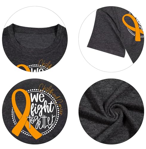 Childhood Cancer Awareness Shirt Women We Fight Together Shirt Gold Ribbon Cancer Tees Pediatric Cancer Survivor Tee Tops4